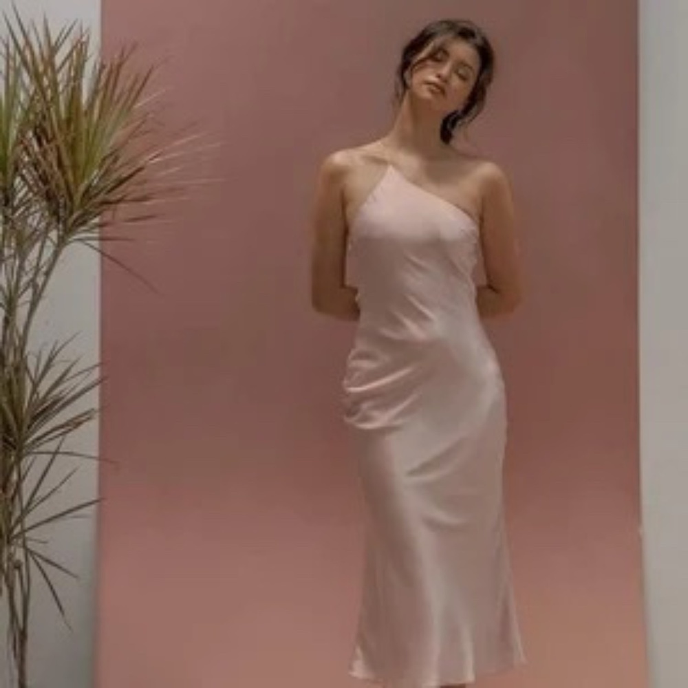 One Strap Slip Dress Open back